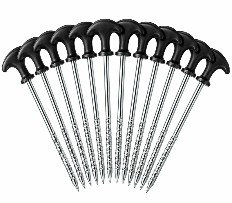 Schraub Heringe 21 cm 12 Pack Erdnägel Zeltheringe Pflog